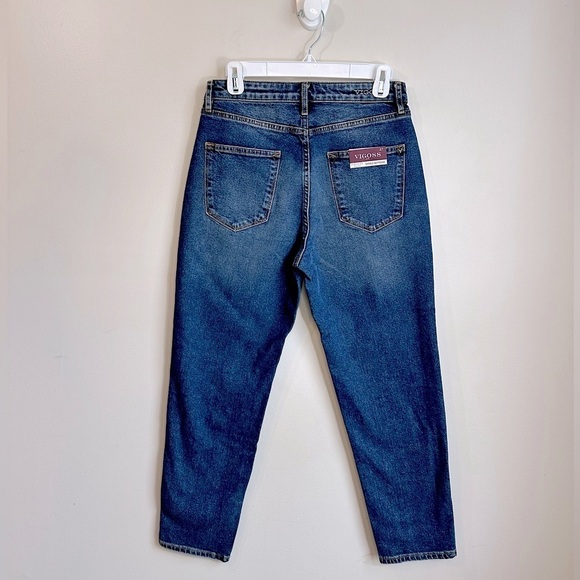NWT Vigoss Friday Tapered High Rise Boyfriend Jeans Medium Blue Wash Size 26 - Picture 8 of 15